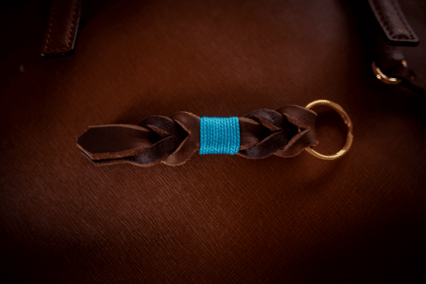 klíčenka kožená - modrá klíčenka kožená - modrá