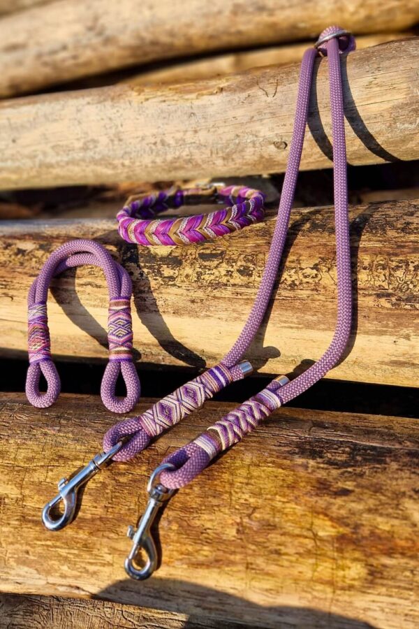 Set obojku a vodítka Mauve Melody