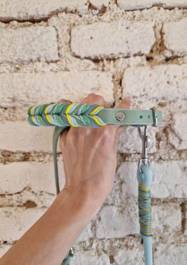 Kožený obojek Kožený proplétaný obojek ve svěžích jarních barvách z kolekce Jsem Hogofogo. Model Spring vibes