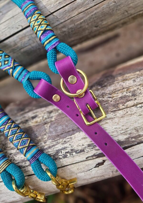 Kožené zapínání Detail koženého zapínání lanového obojku z kolekce Jsem Hogofogo, model Dragon Scale